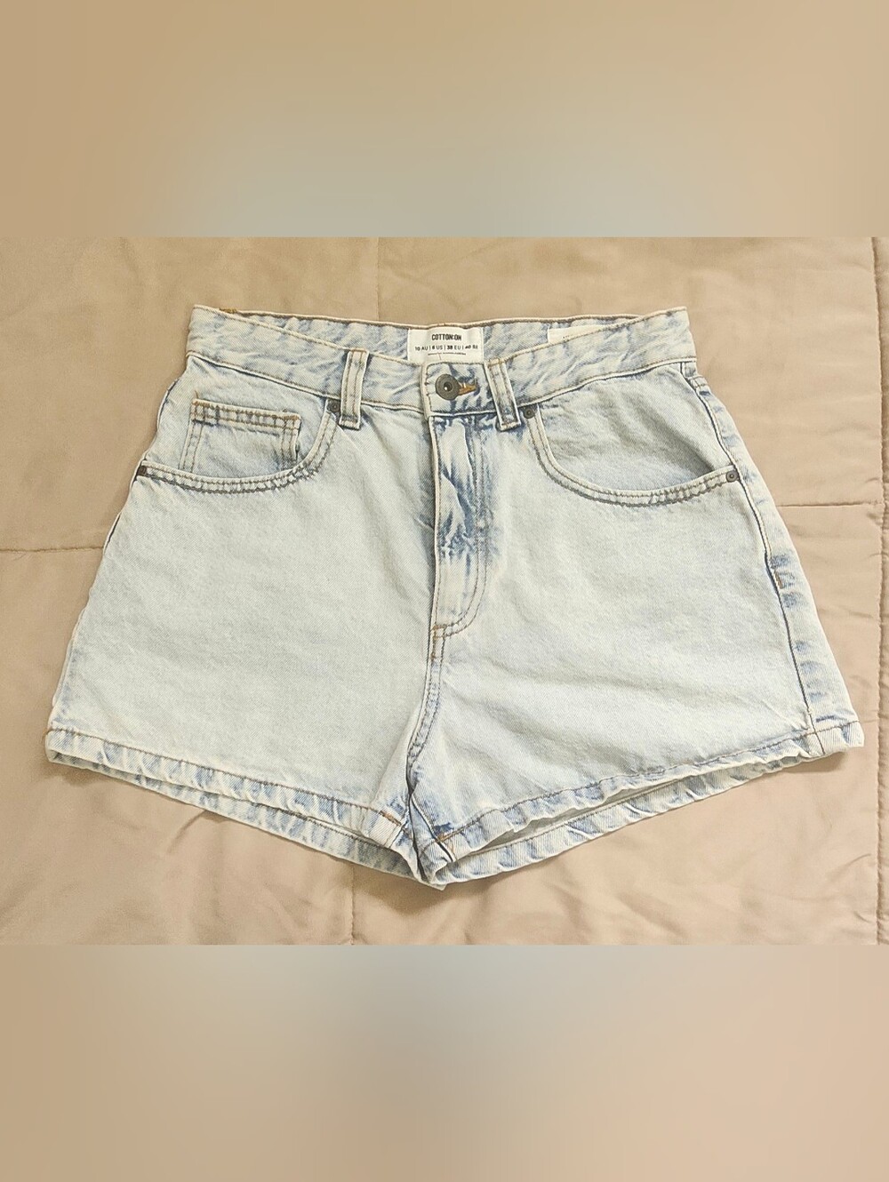 Cotton On Faded Light Blue High-Rise Denim Shorts